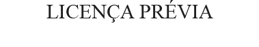 LICENÇA PRÉVIA